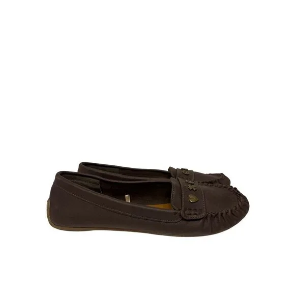 Lucky Brand Women's Shoes Moccasins LP-Astuddi Brown Heart Peace Clover Size 10 - Picture 7 of 9